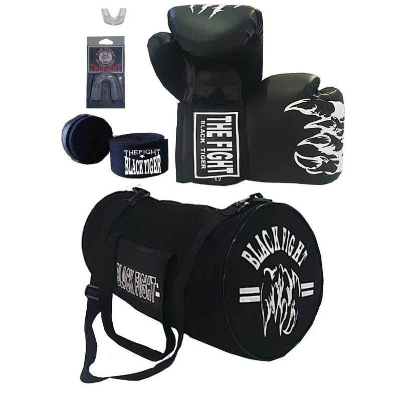 Kit MuayThai Luva+Bandagem+bolsa+bucal