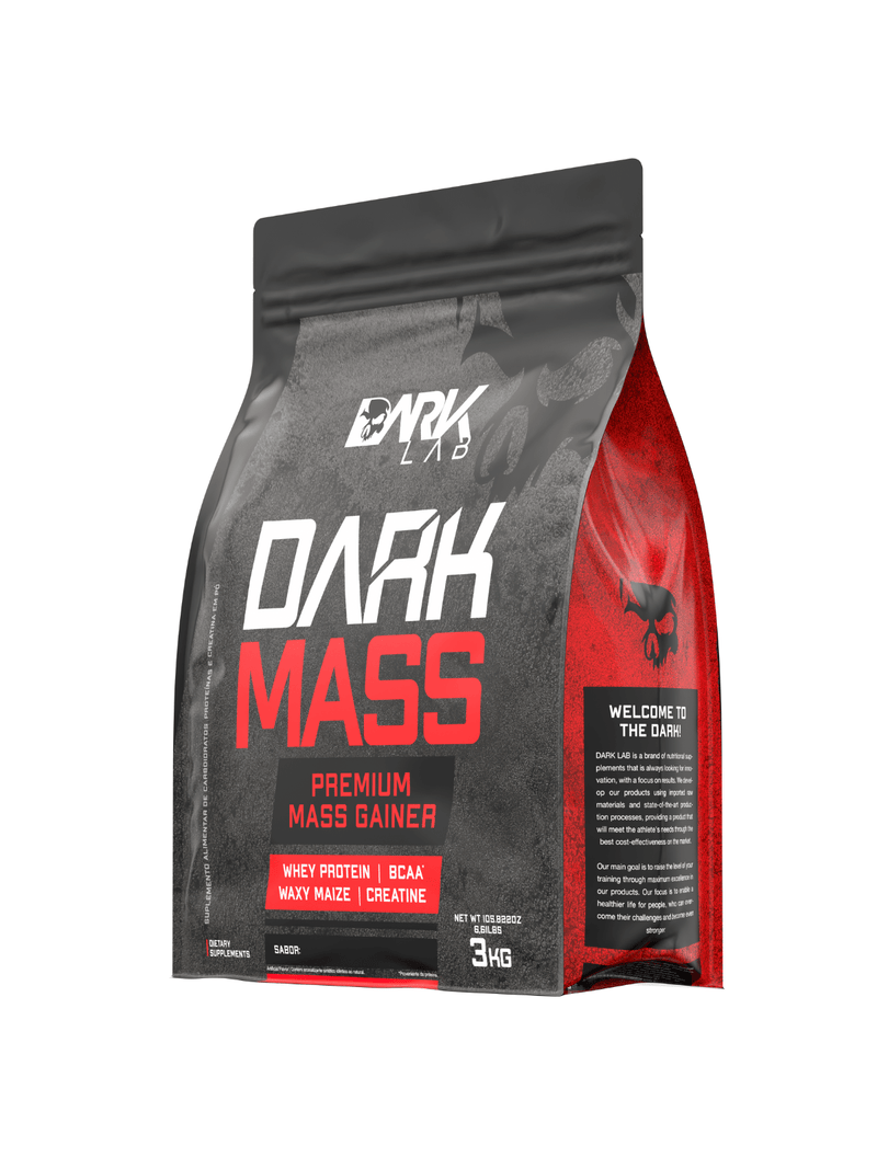 Hipercalorico Dark Mass 3kg Dark Lab - Whey Protein, Creatina, BCAA, Waxy Maize, Premium Mass Gainer