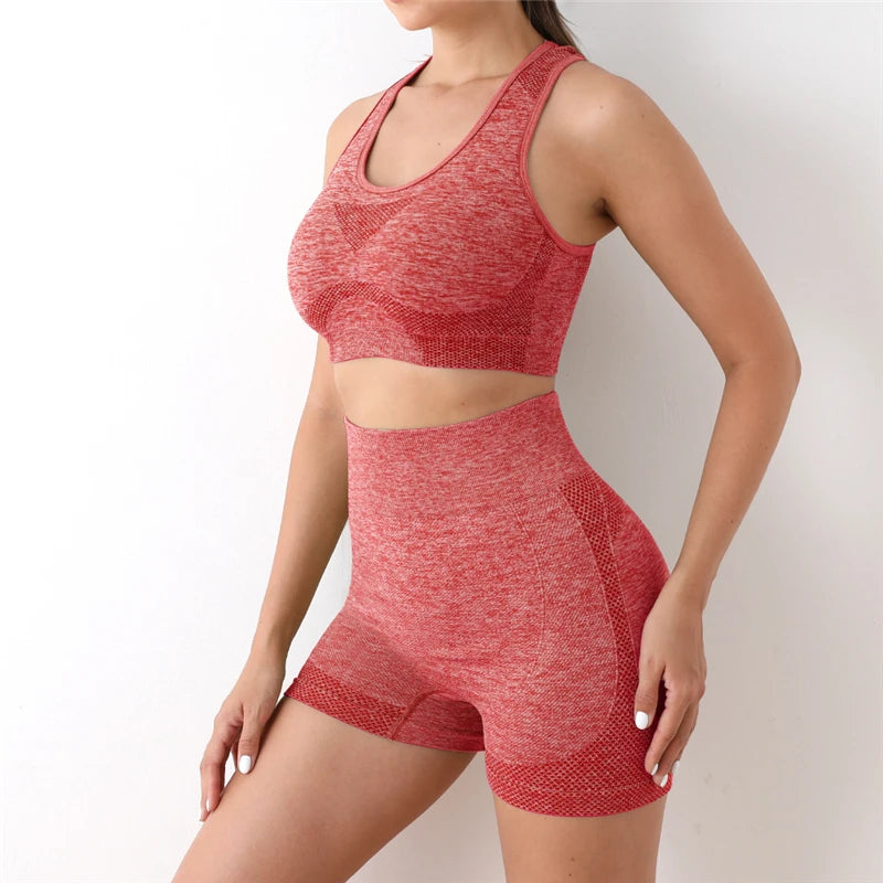 Conjunto feminino de top e short treino.