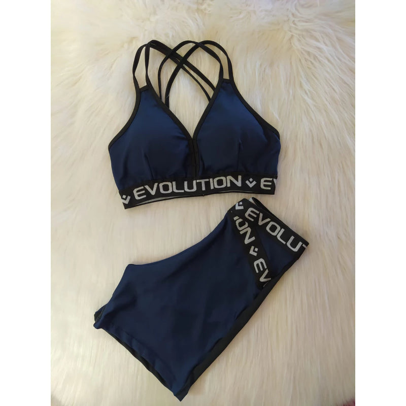 Conjunto Fitness Feminino Short e Top Com Elástico (Zero Transparência)